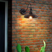 Industrial Cone Iron Outdoor Black Mini Wall Sconce