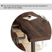 Industrial Dark Brown Solid Wood Live Edge Narrow Bar Table