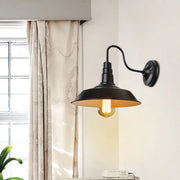 Industrial Gooseneck Black LED Metal Wall Sconce