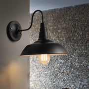 Industrial Gooseneck Black LED Metal Wall Sconce
