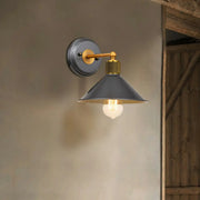 Industrial Gray Cone LED External Metal Wall Sconce