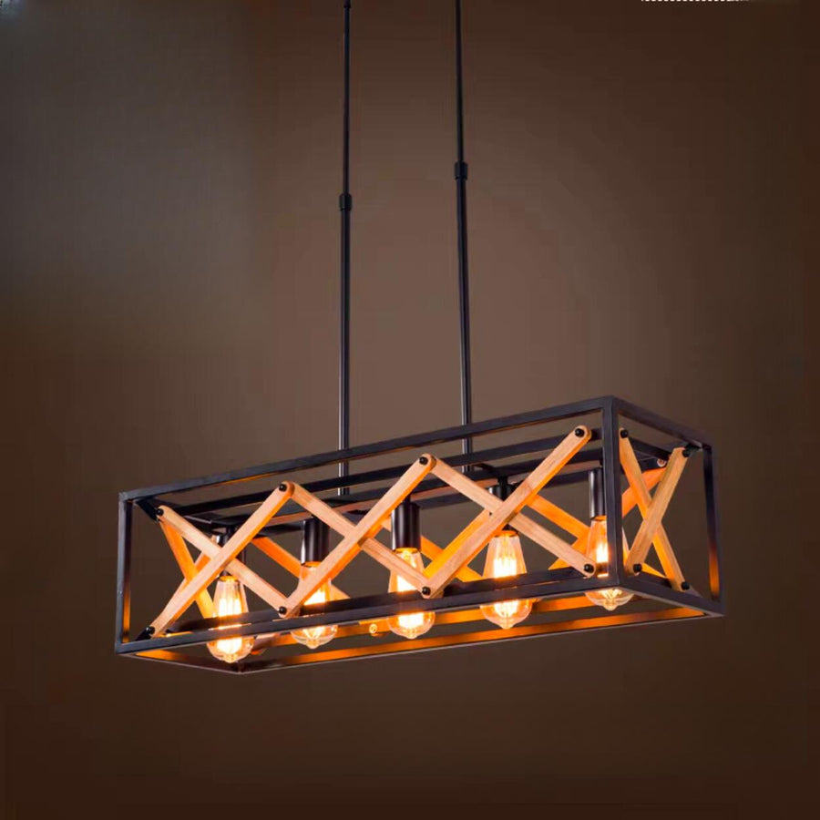 Industrial Metal Cage Kitchen Island Pendant Light