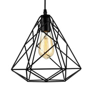 Industrial Mini Black Diamond Caged Pendant Light