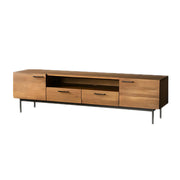 Industrial Rectangular Wood Living Room TV Stand Brown