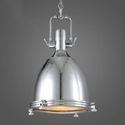 Industrial Steampunk White Glass Dome Pendant Light