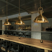 Industrial Steampunk White Glass Dome Pendant Light