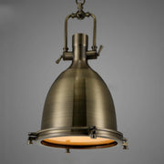 Industrial Steampunk White Glass Dome Pendant Light