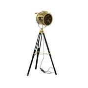 Industrial Tripod Metal Rotatable Gold LED Floor Lamp