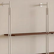 Industrial Wall-Mounted Wood Metal Vertical Bookshelf