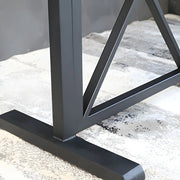 Industrial Narrow Bar Table Behind Couch with Footrest