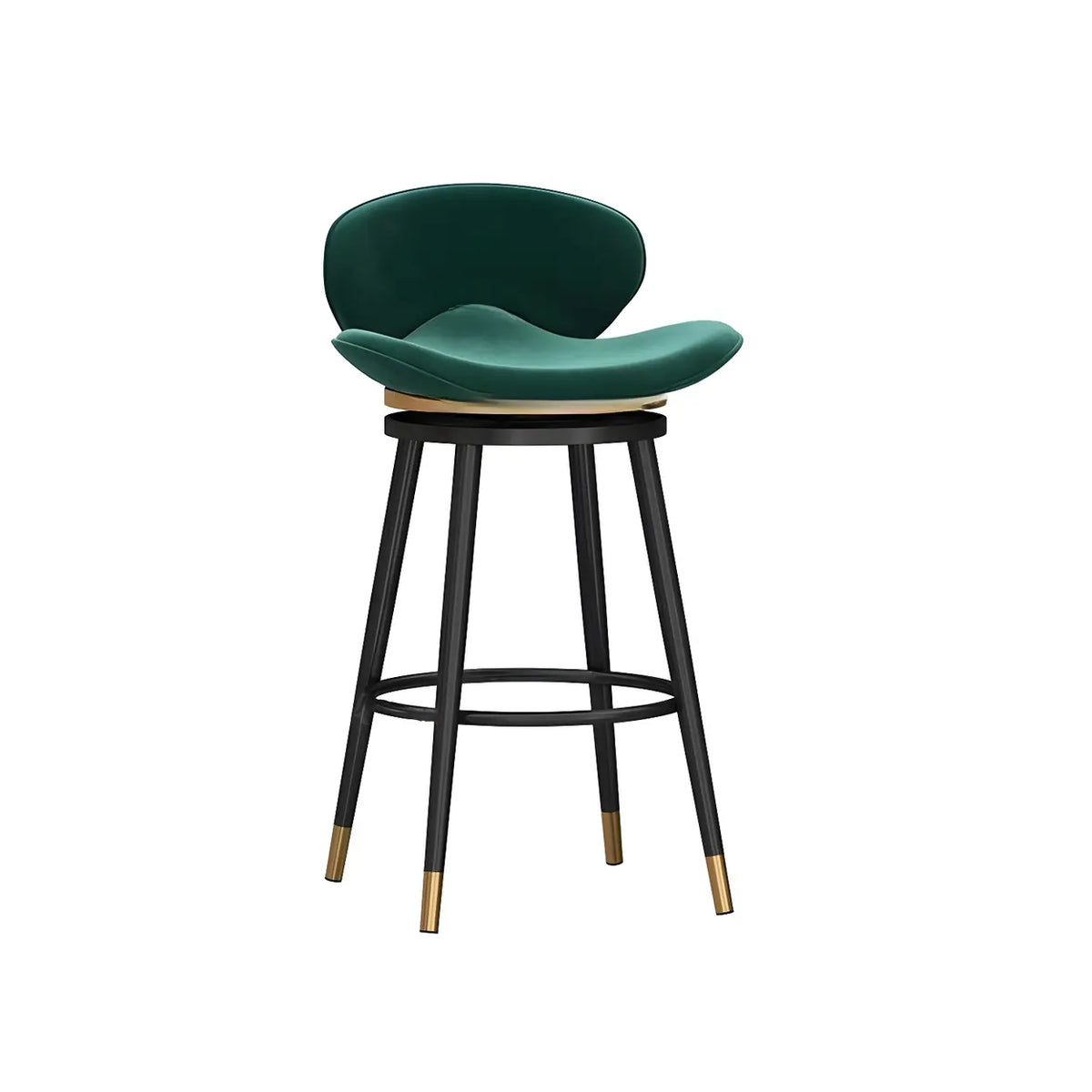 Iron Frame Curved Fabric Bucket Seating Bar Stools