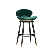 Iron Frame Curved Fabric Bucket Seating Bar Stools