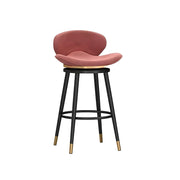 Iron Frame Curved Fabric Bucket Seating Bar Stools