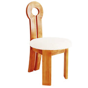 Key Slat Back Sherpa Curved Wood Side Dining Chair Black