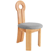 Key Slat Back Sherpa Curved Wood Side Dining Chair Black