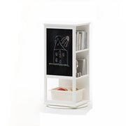 Kids Narrow Vertical Corner Rotating Wood Bookshelf Tower