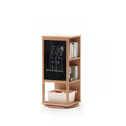 Kids Narrow Vertical Corner Rotating Wood Bookshelf Tower