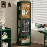 Kids Narrow Vertical Corner Rotating Wood Bookshelf Tower