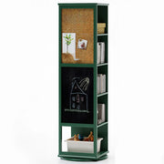 Kids Narrow Vertical Corner Rotating Wood Bookshelf Tower