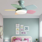 Kids Room 5 Multicolored Blades LED Ceiling Fan Light
