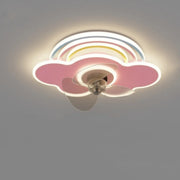 Kids Room Cartoon Rainbow Cloud Ceiling Fan with Light