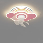 Kids Room Cartoon Rainbow Cloud Ceiling Fan with Light