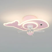 Kids Room Cartoon Whale Ceiling Fan with LED Light
