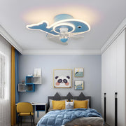 Kids Room Cartoon Whale Ceiling Fan with LED Light