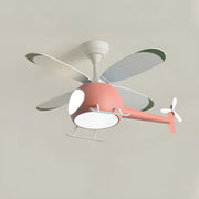 Kids Room Cute Helicopter LED Ceiling Fan with Light