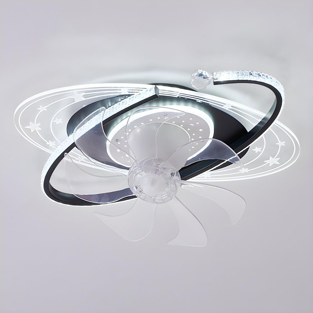 Kids Room Exquisite Oval Galaxy Ceiling Fan with Light