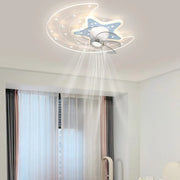 Kids Room Star and Moon Dimming Ceiling Fan with Light