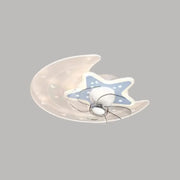 Kids Room Star and Moon Dimming Ceiling Fan with Light
