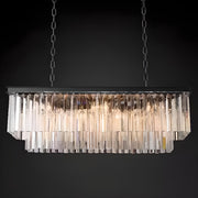 Kitchen Crystal Black Rectangular LED Hanging Light