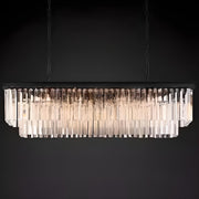 Kitchen Crystal Black Rectangular LED Hanging Light