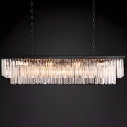 Kitchen Crystal Black Rectangular LED Hanging Light