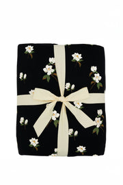 Throw Blanket in Big Midnight Magnolia 2.5