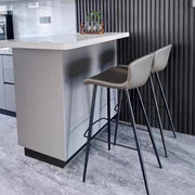 Leather Saddle Counter & Bar Stool with Low Back & Footrest