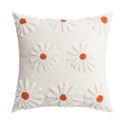 Light Beige Tufted Flower Cushion Cover
