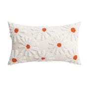 Light Beige Tufted Flower Cushion Cover