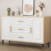 Light Walnut Wood Rectangular Drawers Cabinet TV Stand