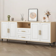 Light Walnut Wood Rectangular Drawers Cabinet TV Stand