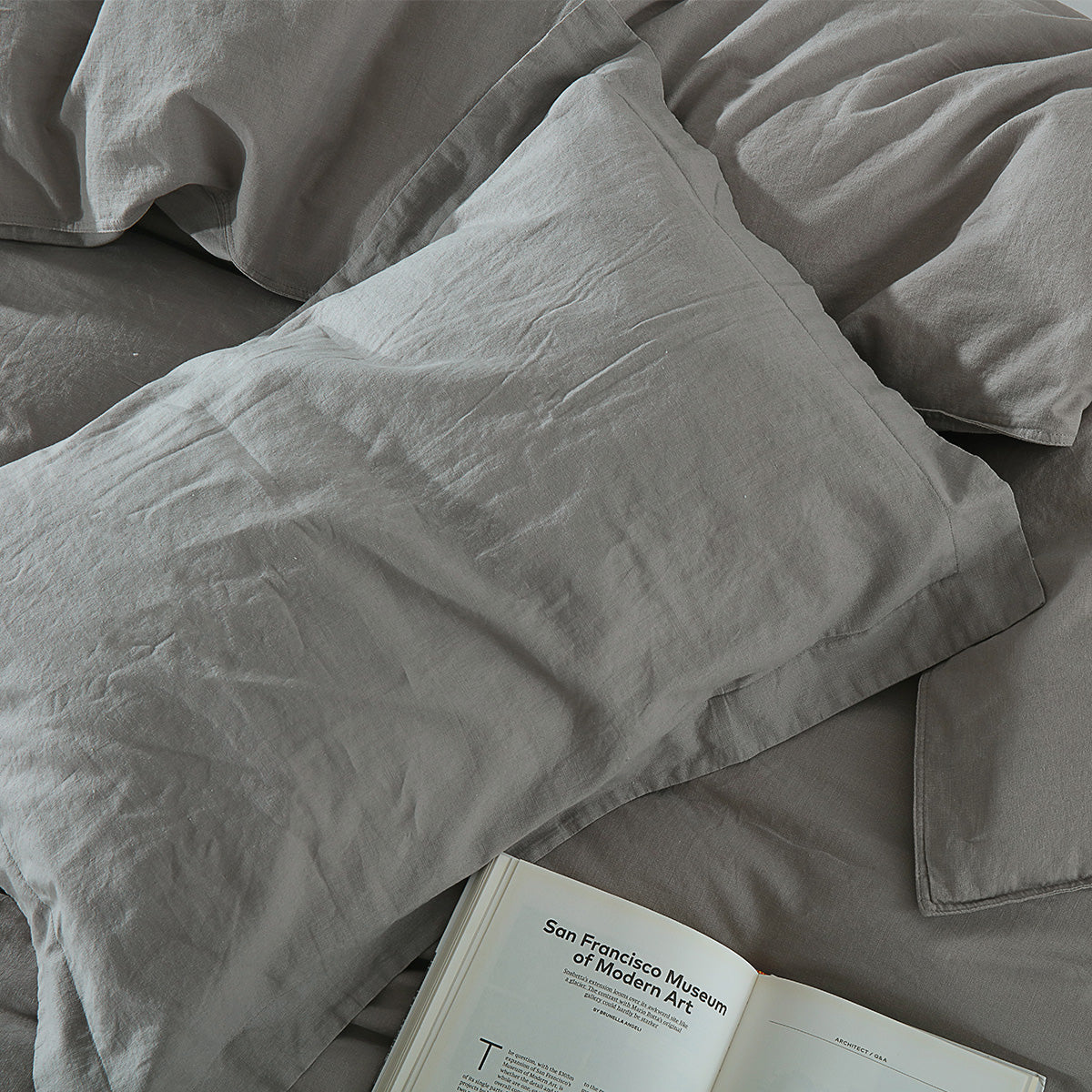 Pre-washed Belgian Flax Linen Cotton Duvet Cover Set