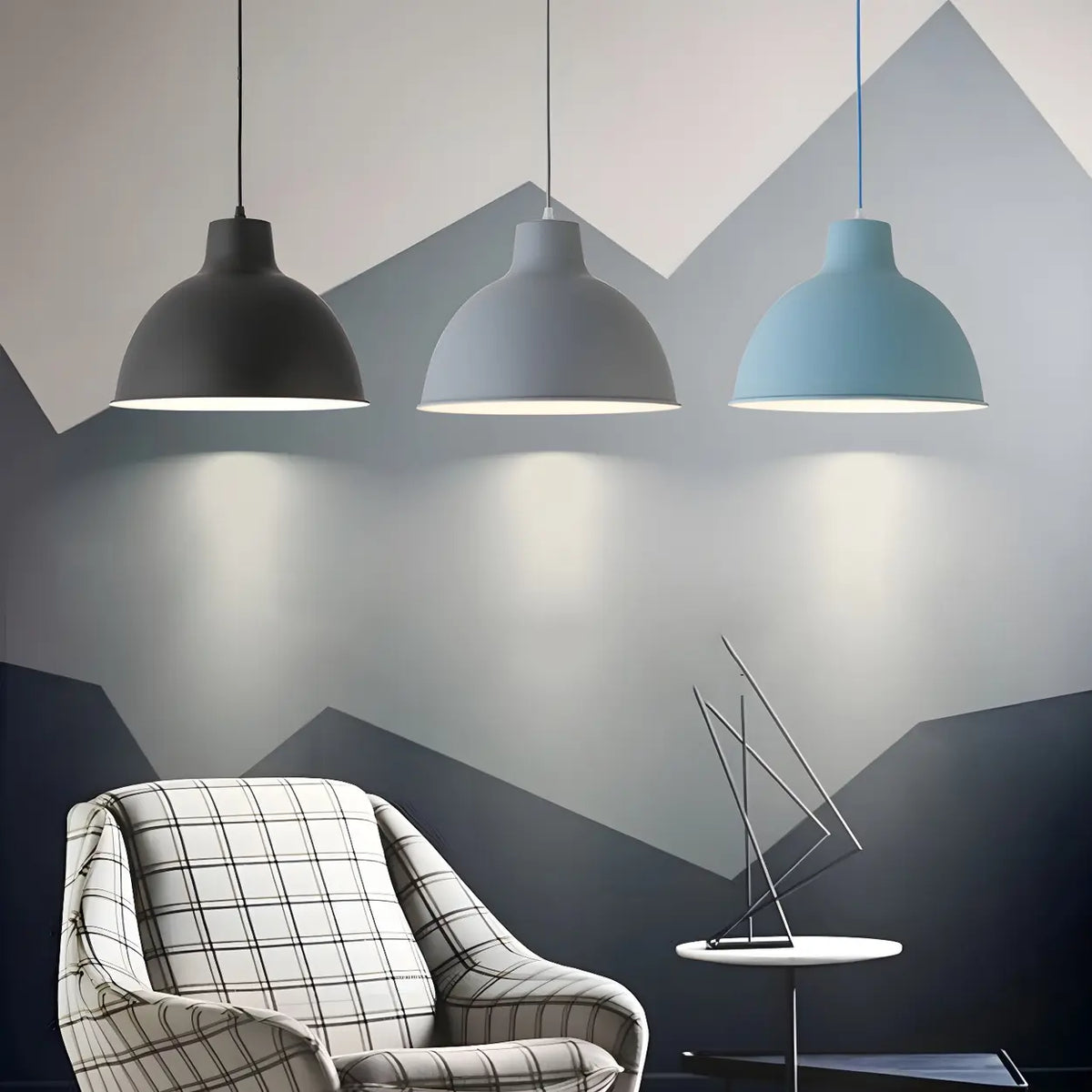 Living Room Adjustable Dome Aluminum Cord Pendant Light