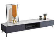 Living Room Black Glass Open Storage Cabinet TV Stand