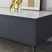 Living Room Black Glass Open Storage Cabinet TV Stand