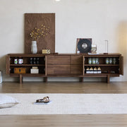 Living Room Brown Wood Drawers Rectangle TV Stand