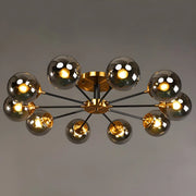 Living Room Bubble Glass Semi-Flush Mount Light 8-Light