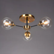 Living Room Bubble Glass Semi-Flush Mount Light 8-Light