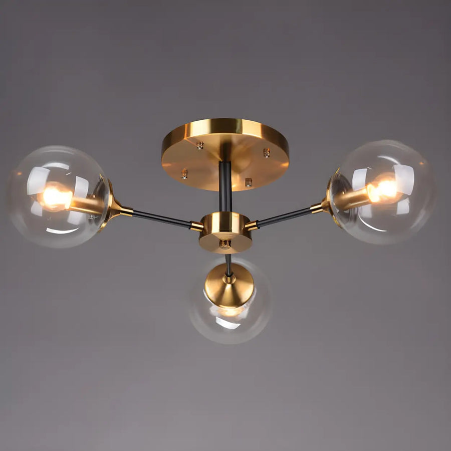 Living Room Bubble Glass Semi-Flush Mount Light 8-Light