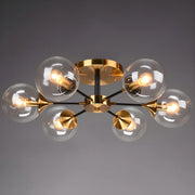 Living Room Bubble Glass Semi-Flush Mount Light 8-Light
